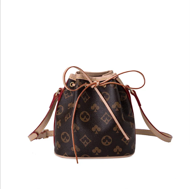 

Classic Presbyterian Mini bucket bag for women with One shoulder bag Versatile Female handbags, Dark brown