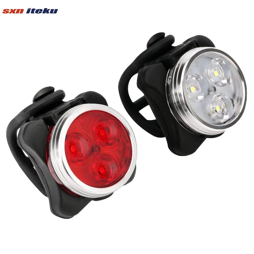 

USB Rechargeable Bike Light Sets LED Bicycle Light LED mountain bike light, Black
