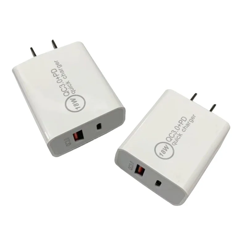 

20w Charger Fast PD Single Dual USB Port Type C Travel Charger 5V 1A 2A RoHS FCC CE Wall Charger, White