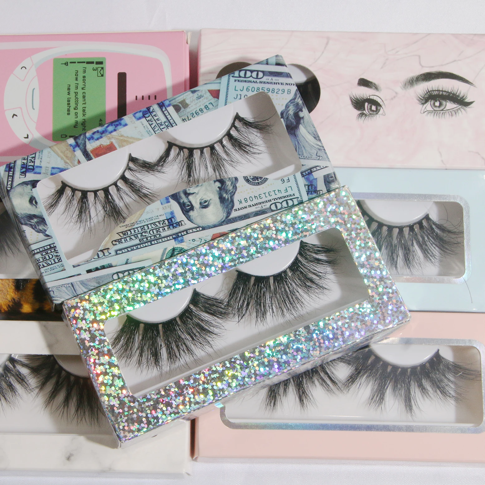 

Cheap Price 25mm 3d Real Mink Eyelashes with Different Packages for your Choice, Black