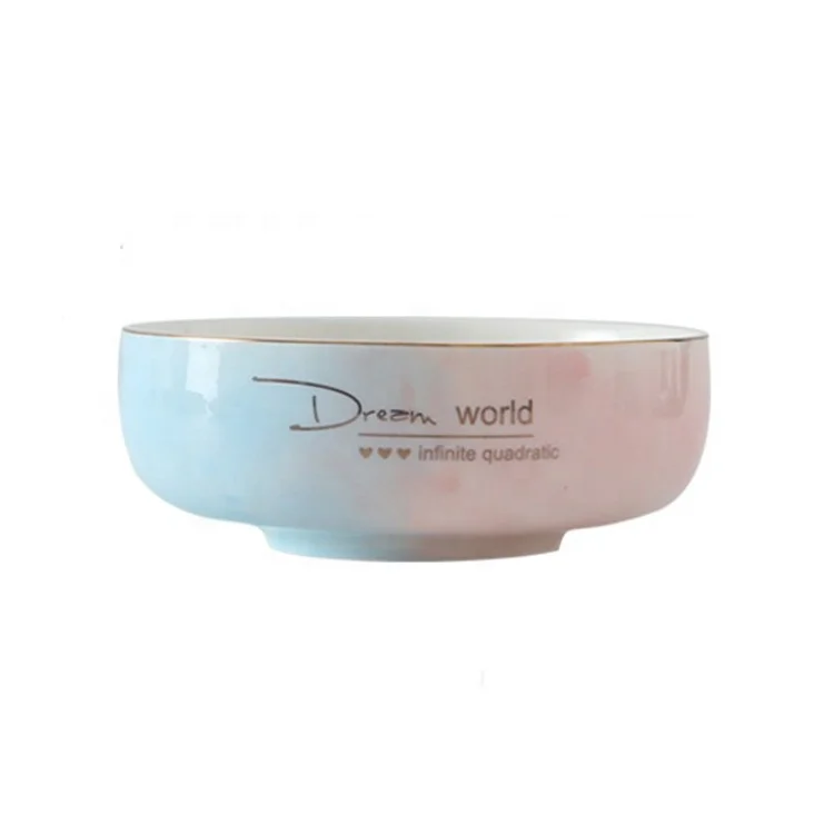 

Pink Blue Glaze Custom Logo Cheap Ceramic 4.5 5.5 Inch Pickle Ceramic Bowl