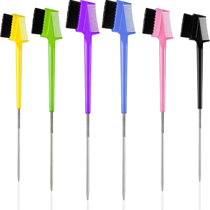 

Hair Edge Brush with Rat Tail Comb Double Sided Control Hair Comb for Hair or Eyebrow, Customized color accepted