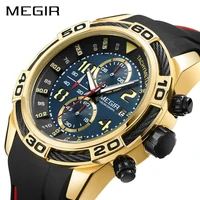 

MEGIR 2045 Men Casual Quartz Sport Watch Chronograph Silicone Waterproof Sports Wristwatches Relogio Masculino