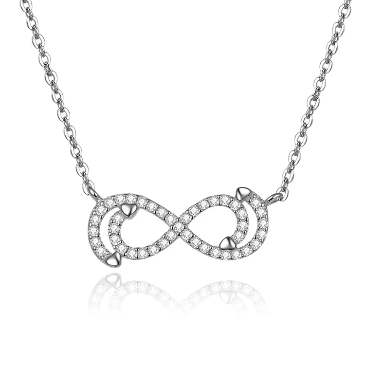 

Poliva Pure 925 Sterling Silver Rhodium Plated Necklaces Infinity Love Zircon Stone Jewelry Necklace Women