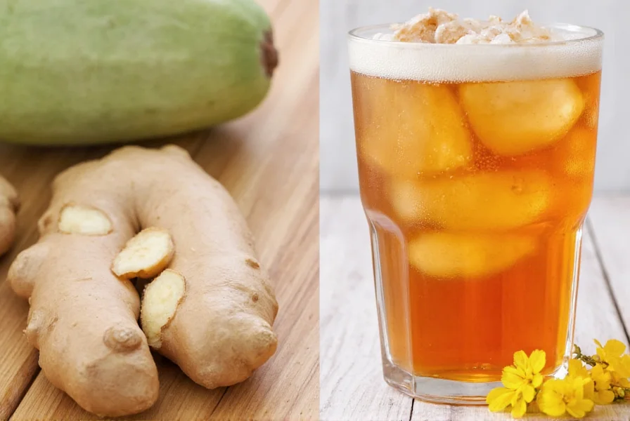 Ginger tea preparation with fresh ginger