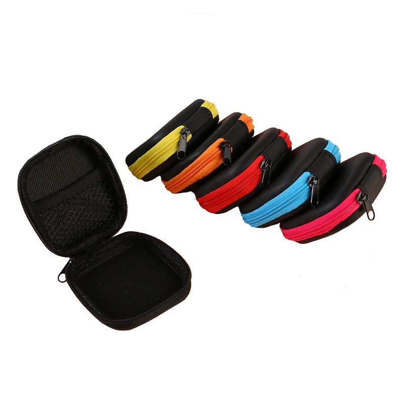 

Factory wholesale zipper lock mini square silicone keychain earbud coin pouch, 7 colors