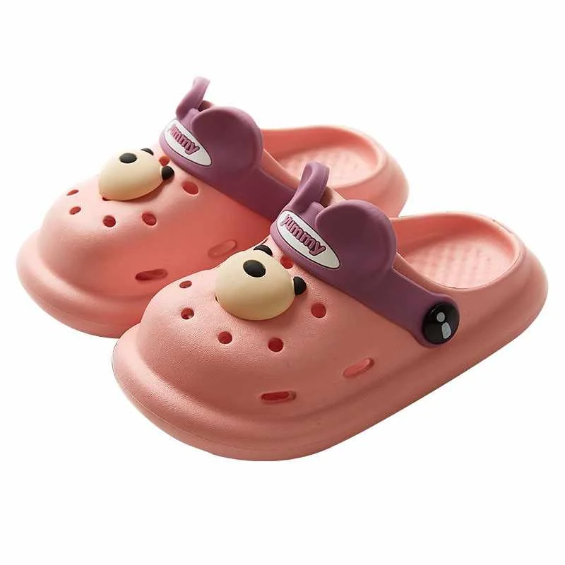 

2021 Boy And Girl Spring And Summer Dull Bear Head Cute Children's Cartoon Clogs, Pink,yellow,green,blue