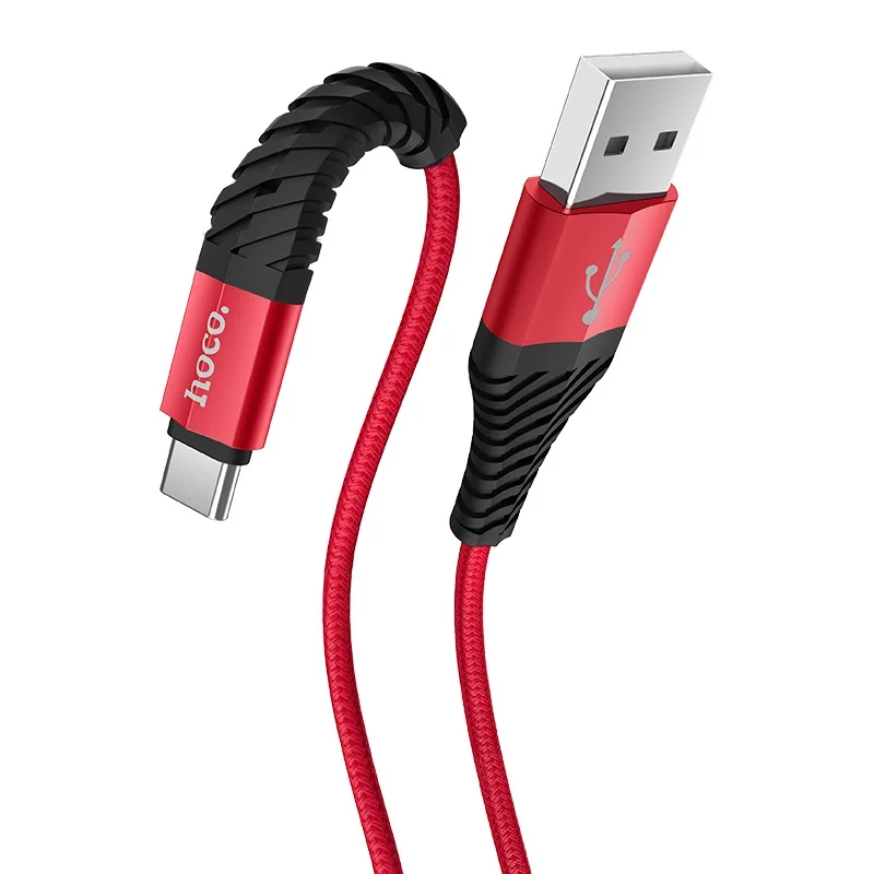 HOCO X38 cool nylon braided usb cable fast charging 2.4A for type c cable for computer and smart phone