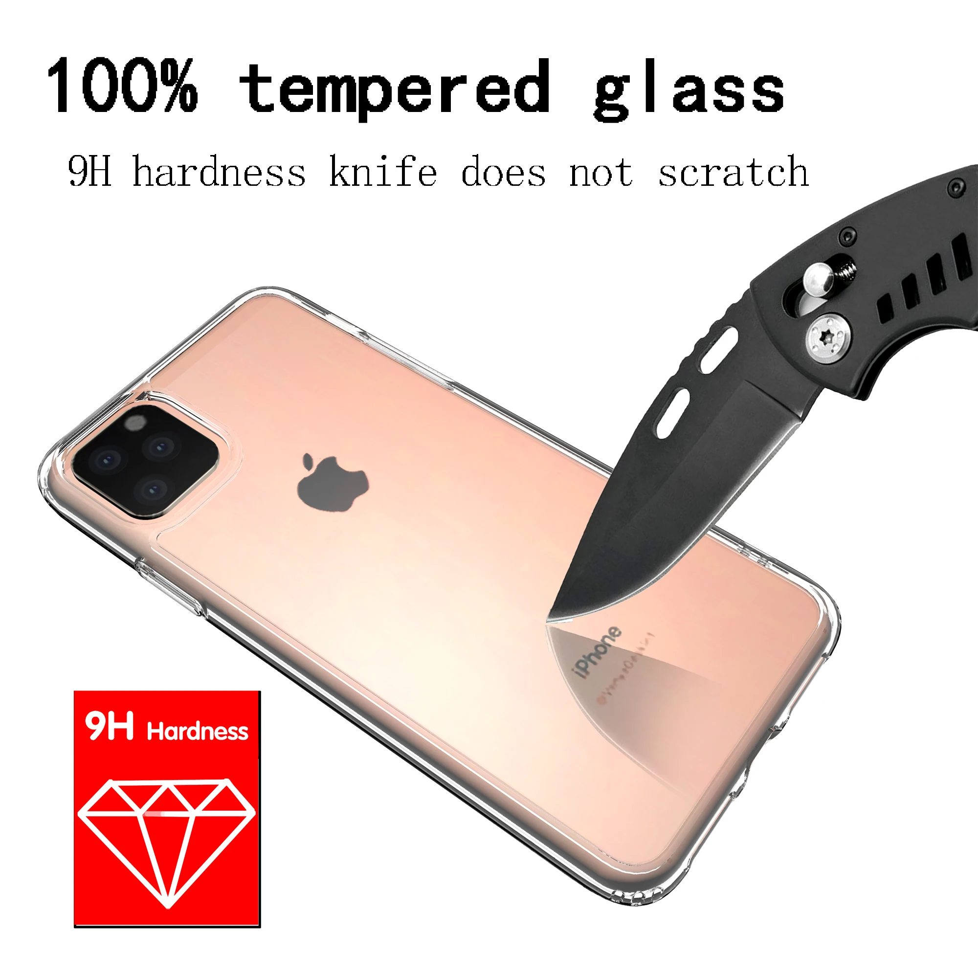 
D9element Custom Glass Clear Phone Case Cover Designers Blank Cell Phone Case for IPhone 11 