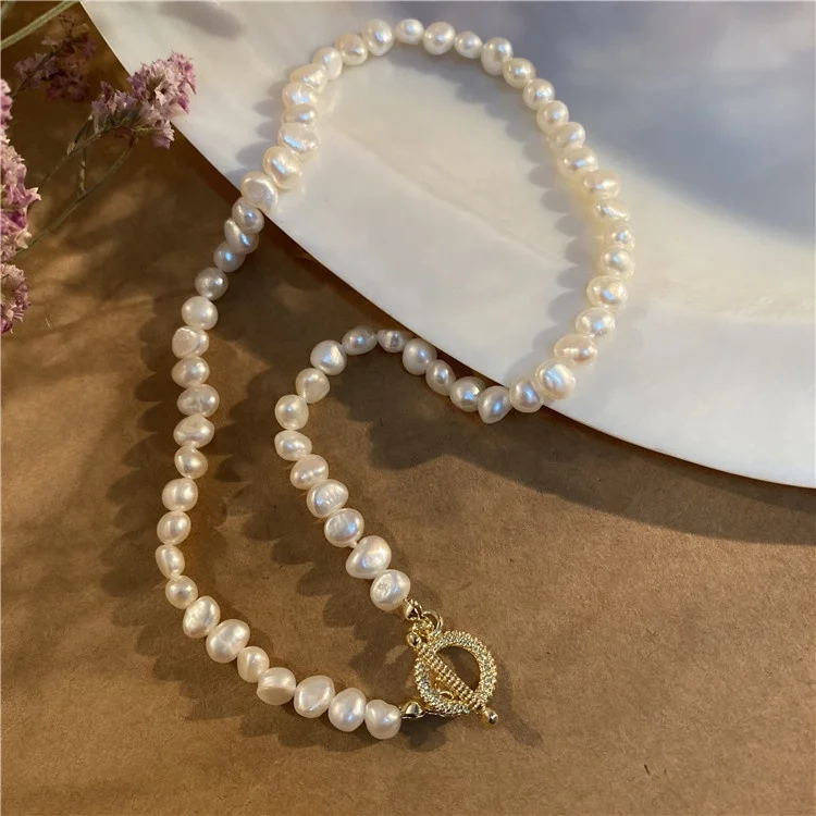 

Hot Sale Baroque Natural Freshwater Pearl Star Necklace Chain For Women