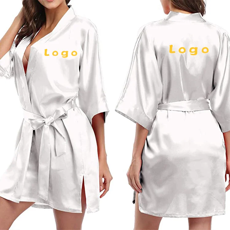 

Baju Tidur Sutera 2022 New Design Women Ladies Summer Sleepwear Satin Slik Pajama Suit Wholesale Silk Robes, Customized color