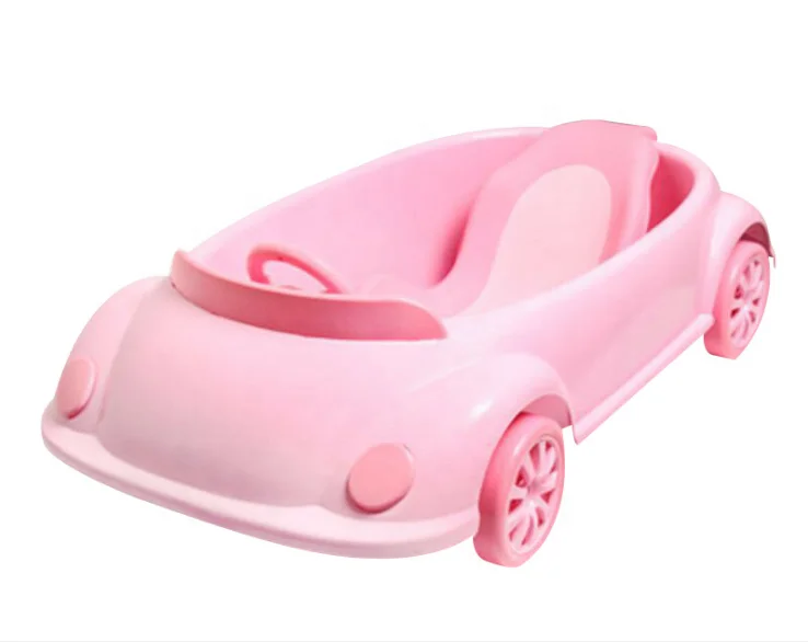 

2019 car shape plastic bath tub baby folding portable bathtub, Blue,pink,green