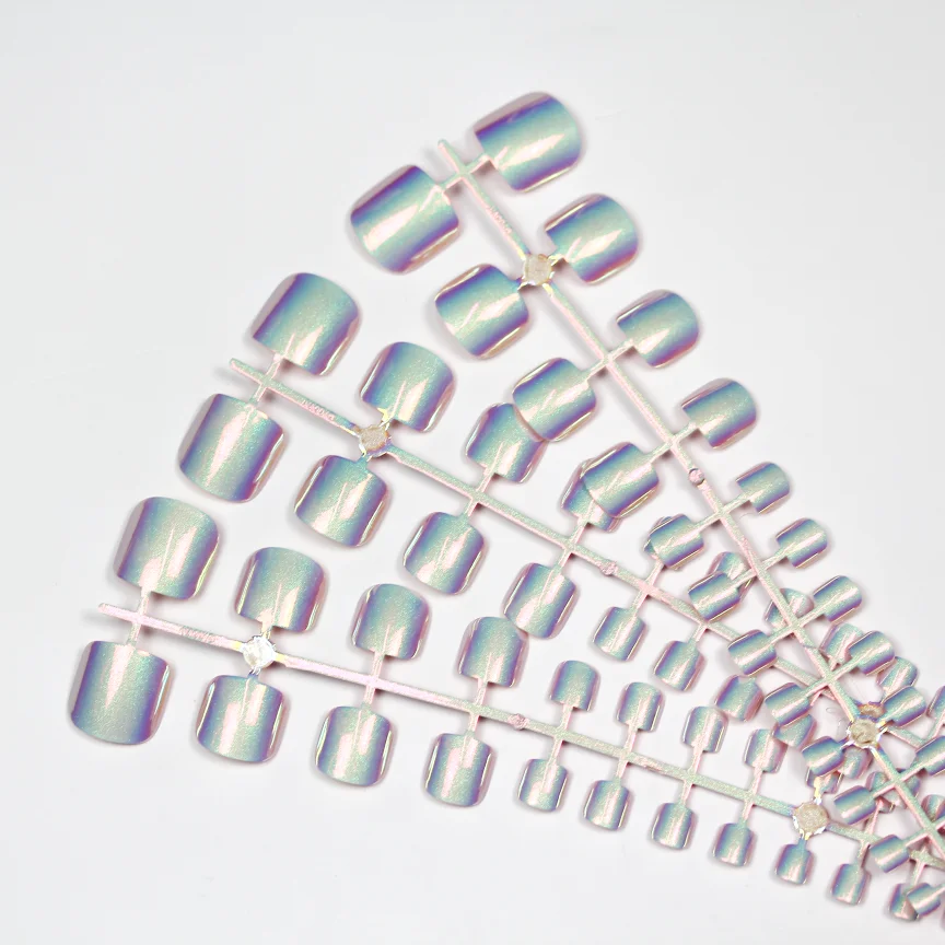 

Mermaid Colorful Nail Material For Women Factory Designer Nails 240 Pcs For Nails False Toenail Tips, Aurora pink breen blue