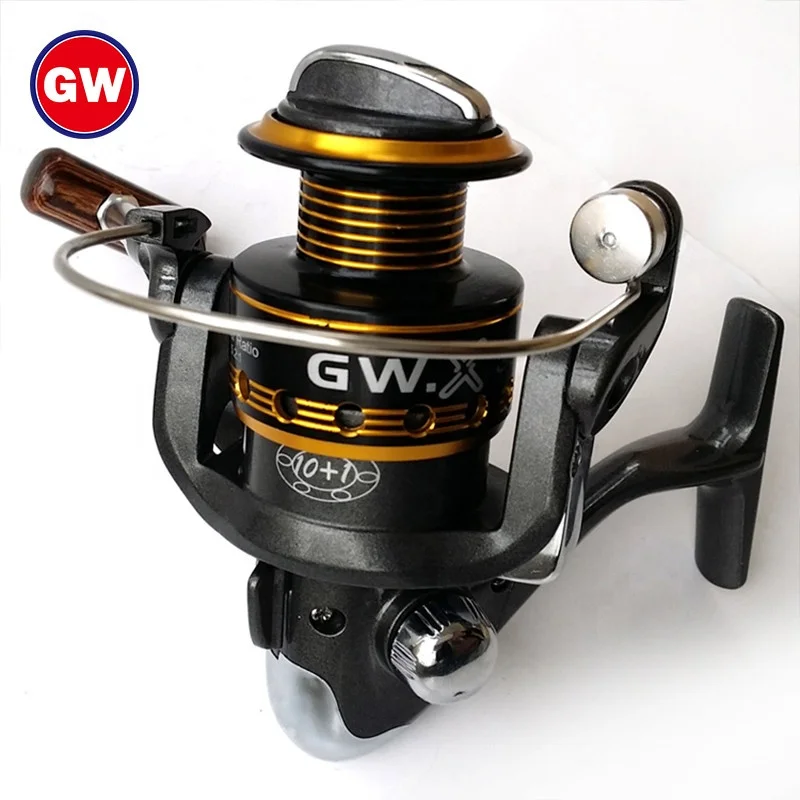 

GW Fishing Line reels 6.1:1 10+1BB Spinning Aluminium Carp Reel Made In China All Metal Bait Runner Fishing Reels 8000 Series, Black