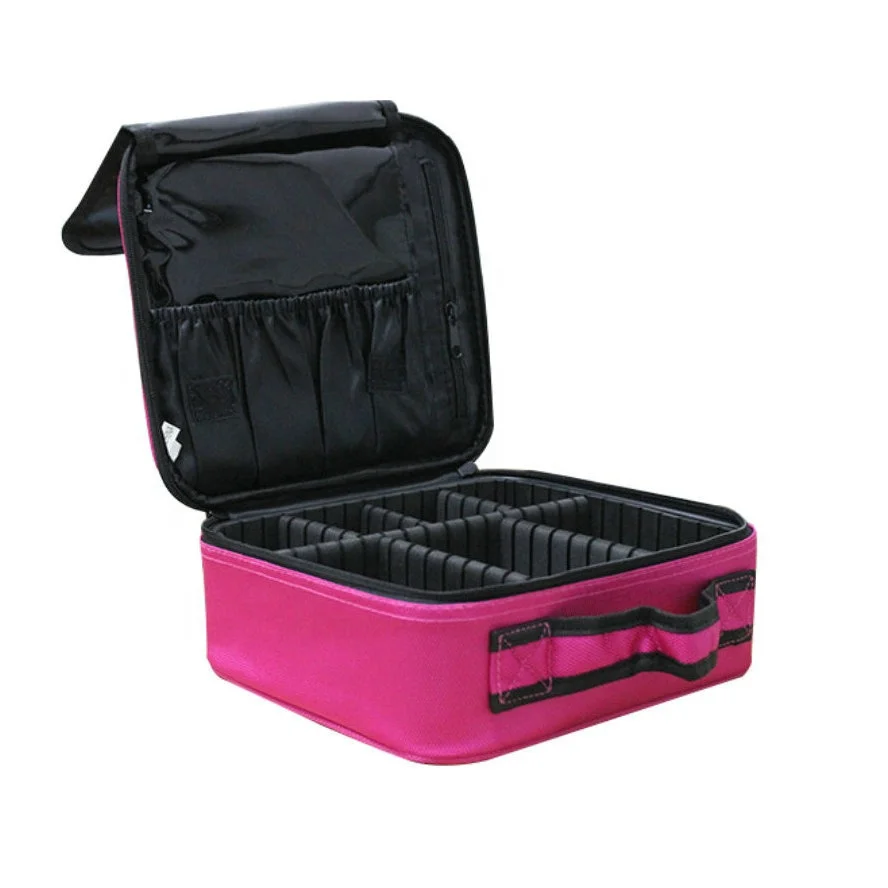 

Ready stock best-seller waterproof pink hard case cosmetics bag women canvas make up bag with strong frame winxtan,foshan,China