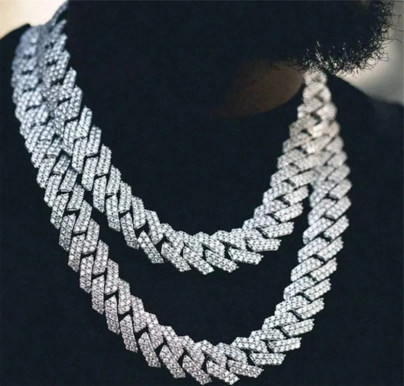 

Width 20mm High Quality Wholesale Custom Cheap Iced Out Moissanite Watch Cuban Link Chains For Boys Necklace Choker