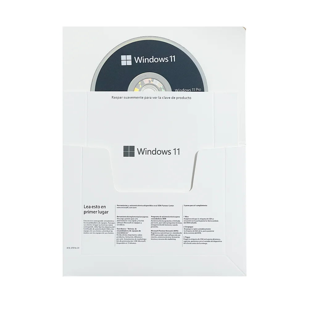 

Spanish Version Microsoft Windows 11 Pro, 64 bit, MultiLanguage , OEM, DVD Pro