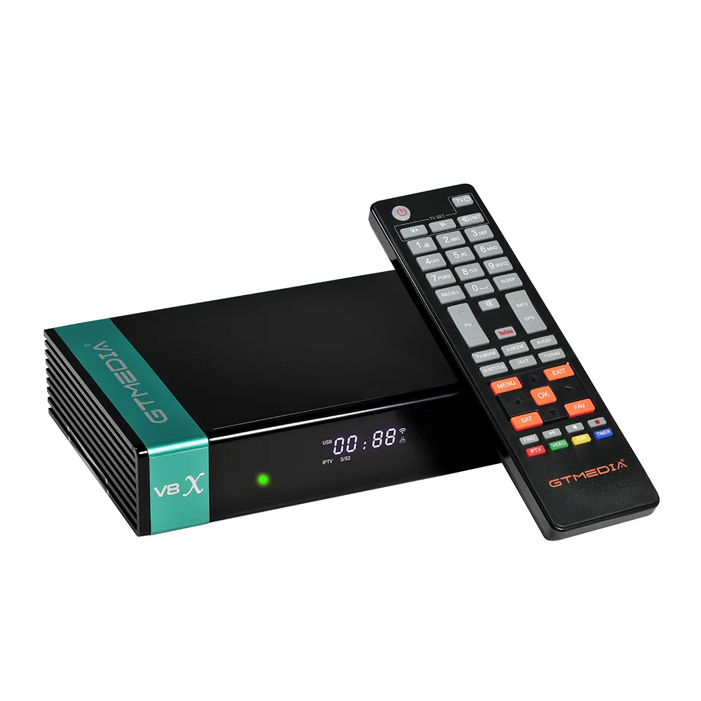 

New arrival GT Media V8X H.265 DVB-S2 VCM ACM Support biss auto roll Youtube iptv wifi hd satellite receiver