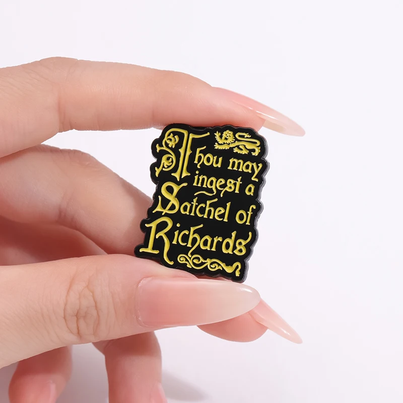 Text Flip Lapel Badge Gold Brooch Book Bottle Soft Enamel Lapel Accessories Pin for Clothes