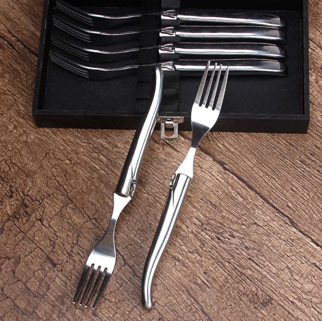 

Steak Knife 6Pcs Set Color Wooden Handle Fork Table Cutlery Set Steak Fork