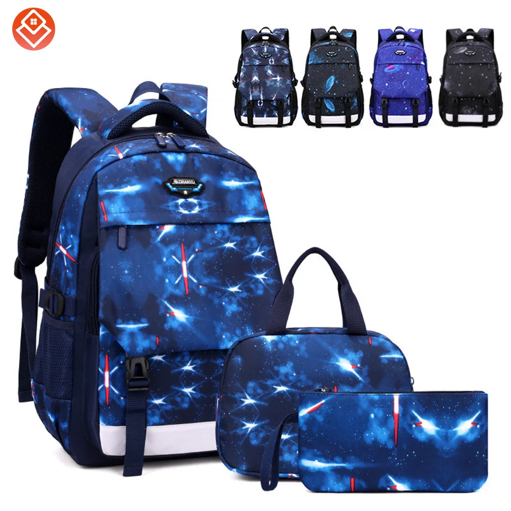 

Amiqi 2021 3 in 1 Children School Backpack 3D Cartoon Animals Universe Design Waterproof Kids School Bags For Student 9336