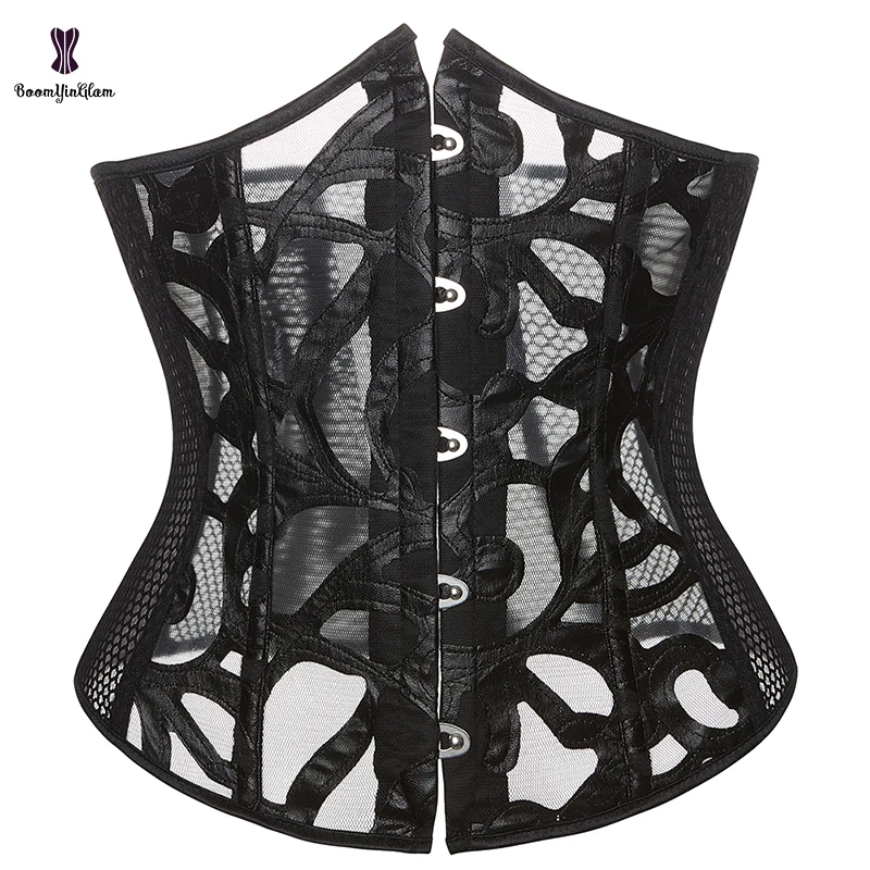 5 Busk Closure Summer Style Mesh Leather Underbust Gorset Vintage Women Waist Trainer Corset 2023 Plus Size Xs-xxxxxxl
