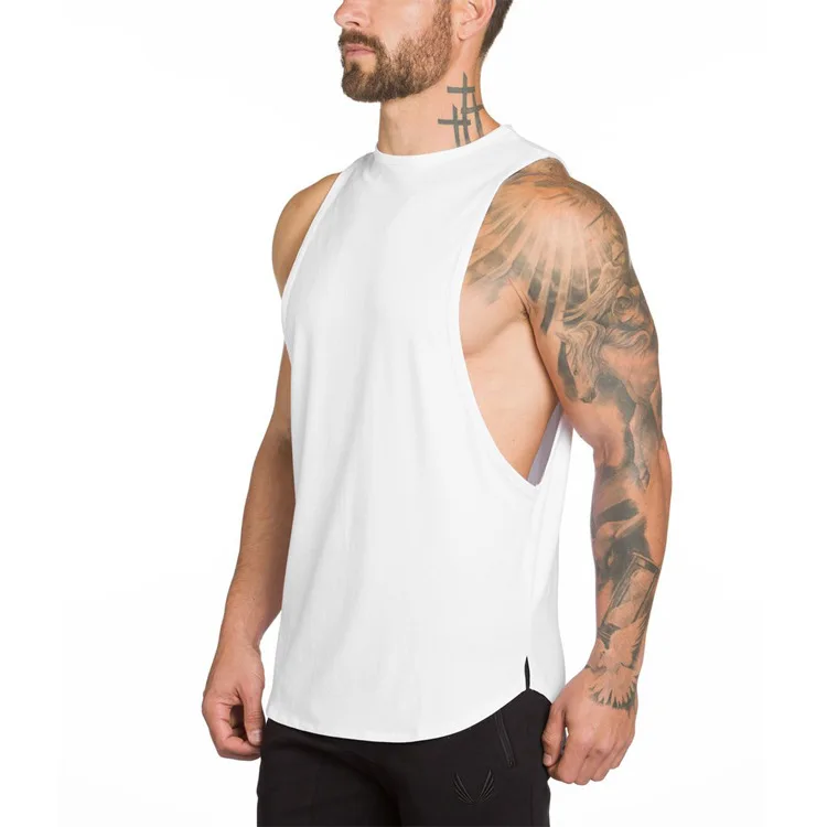 

Bodybuilding Fitness Custom Logo Printing Design Mens Gym Men Cotton Polyester Tank Tops