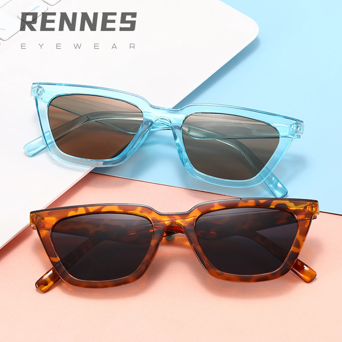 

RENNES European and American new fashion sunglasses ins street shot small frame sunglasses personalized cat's eye sunglasses