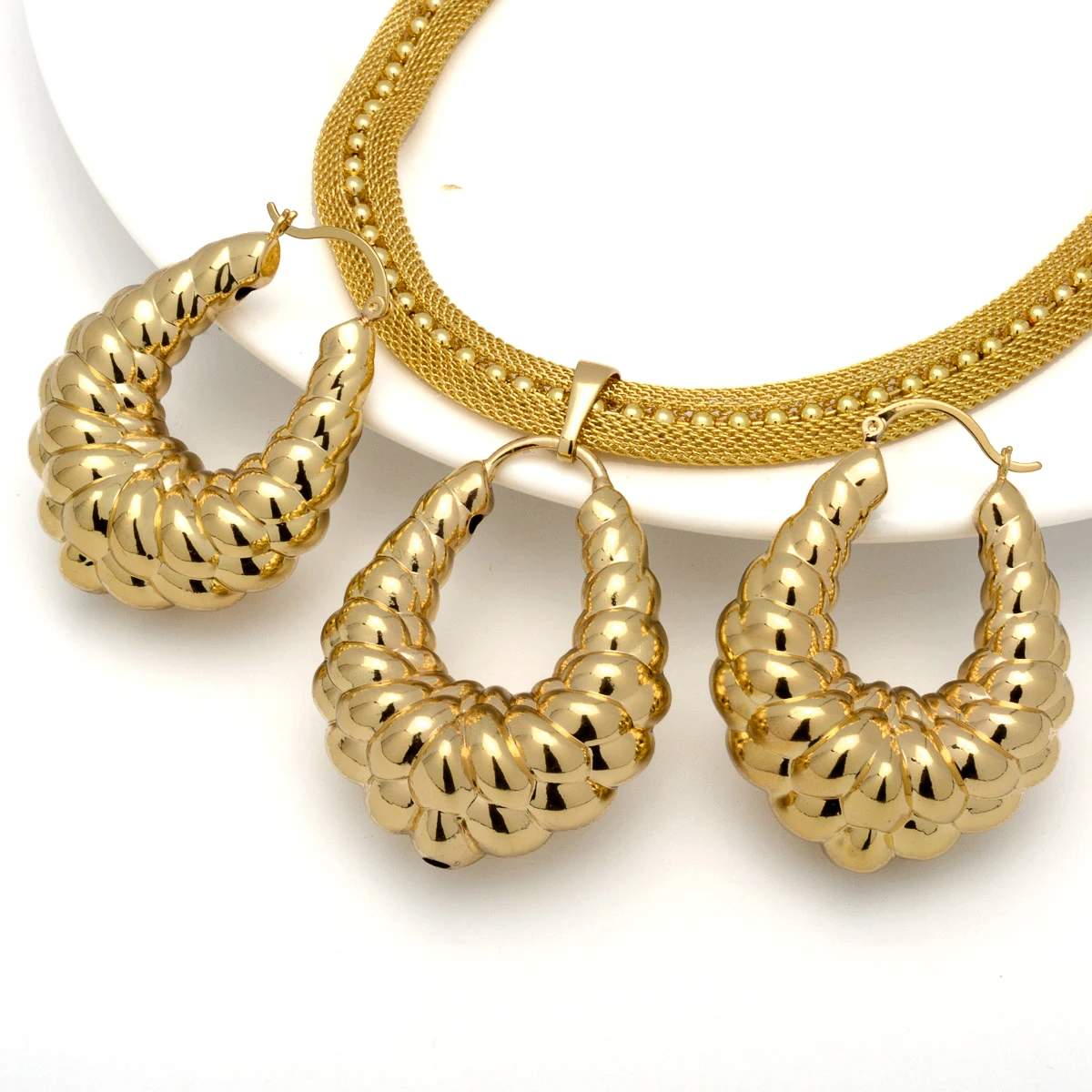 

Indian high quality copper Women wedding party big fashion jewelry sets