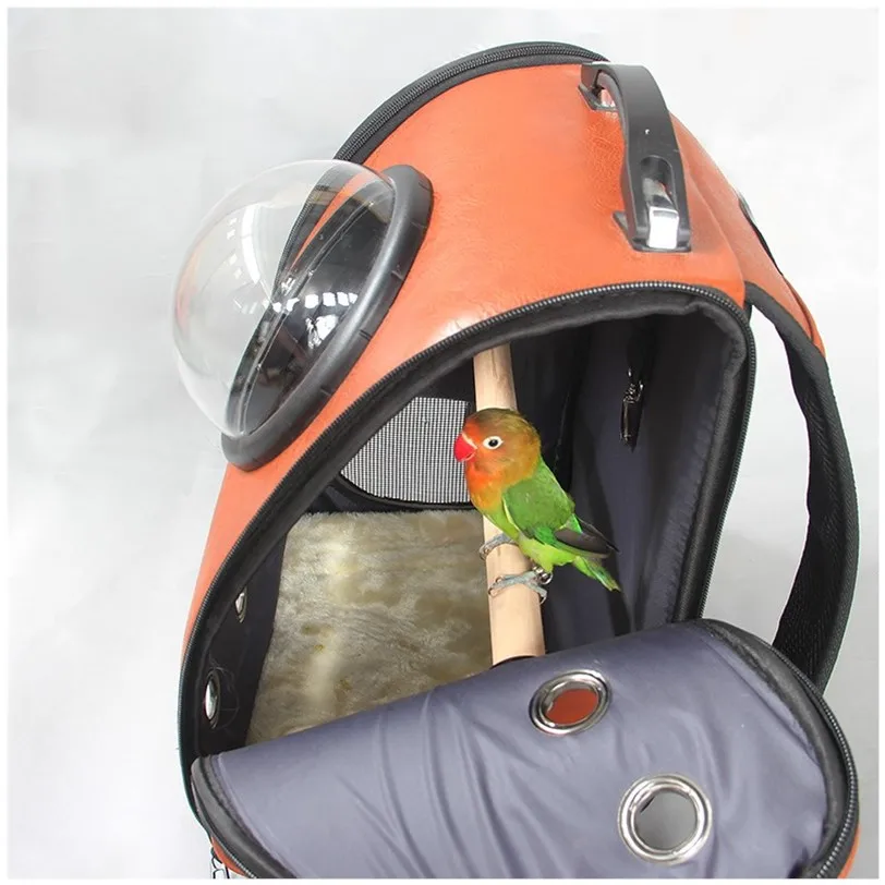 

Hotsale Parrot Carrier Backpack Parrot Travel Bag with Pepper Wood Perch PU Airline Approved Pet Cages Carriers & Houses Plastic, Customized