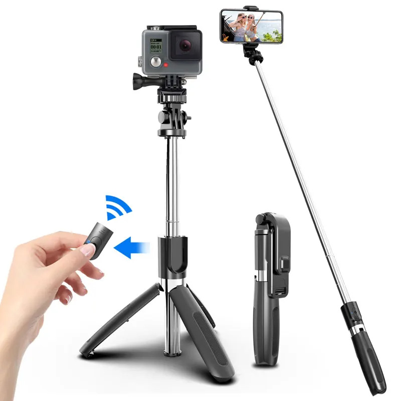 

Best Price L02 Flexible Tripod Selfie Stick 360 rotation with Remote Control for Mobile Phone selfie stick