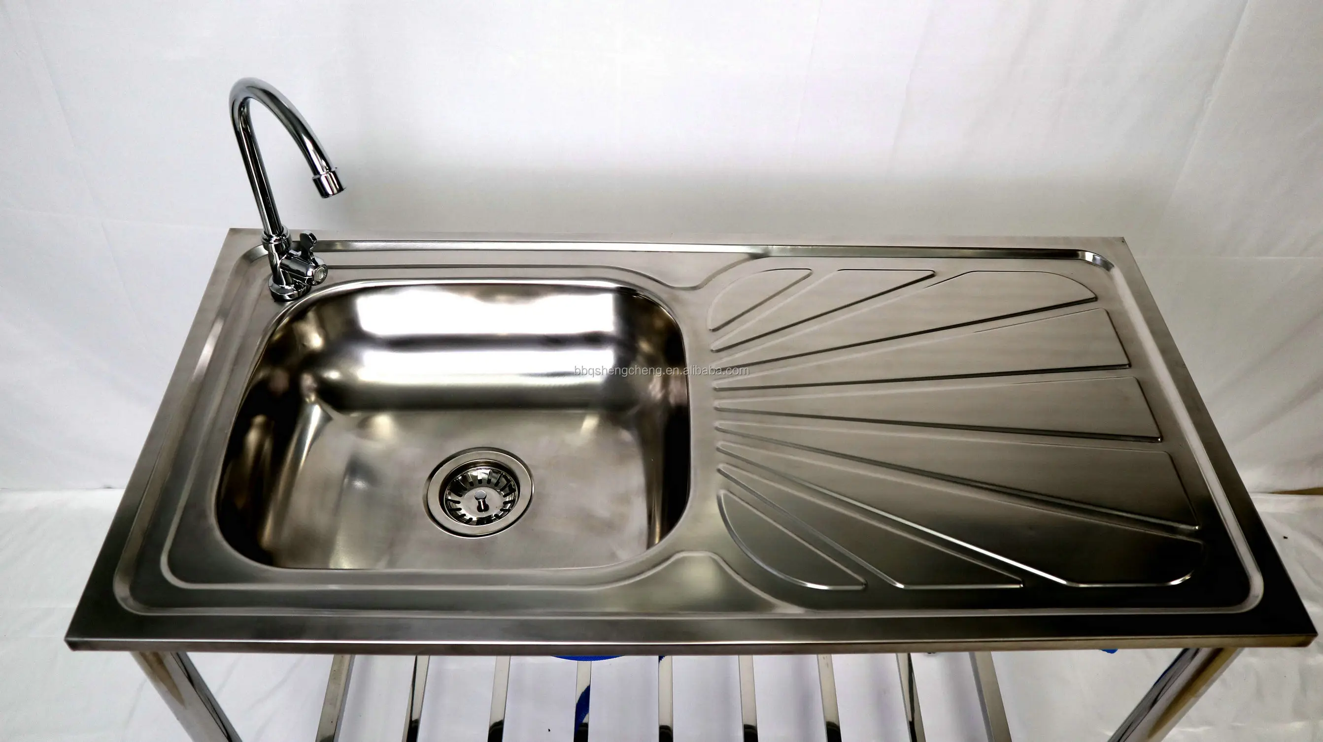 Olevsn Kitchen Sink Movable Washing Sink Kitchen Table Stainless Steel