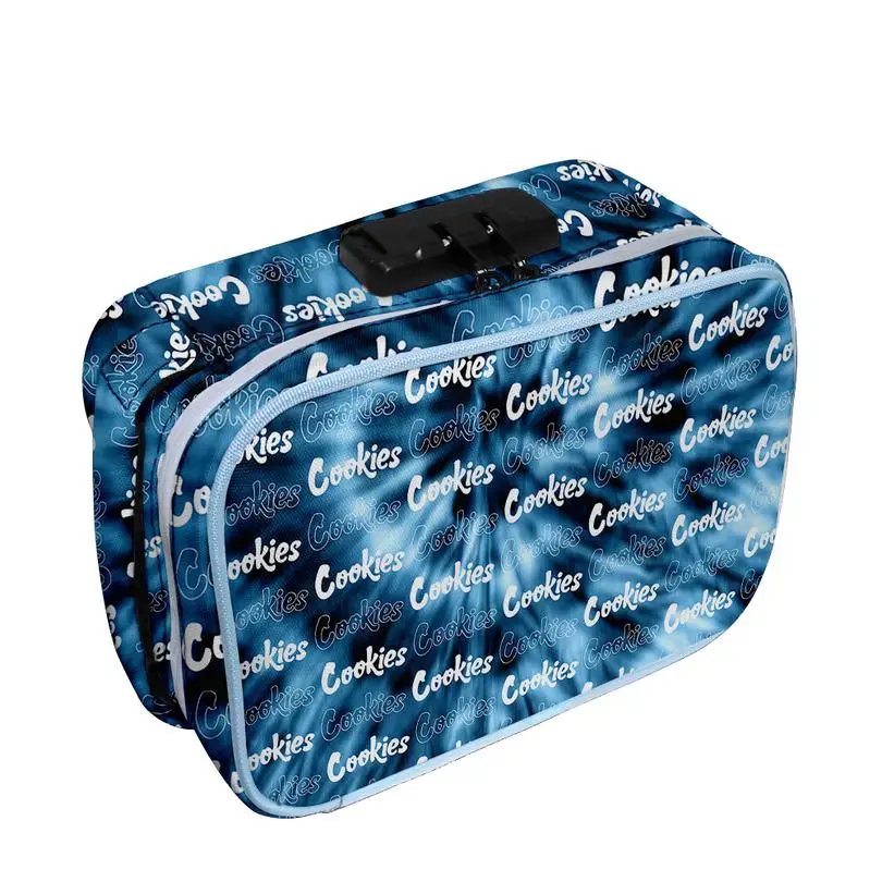 

3D Cookies Tie-Dyed Tobacco Bag Cigarette Bag Oxford Waterproof Password Lock Activated Carbon Odor Smoking Proof Tobacco