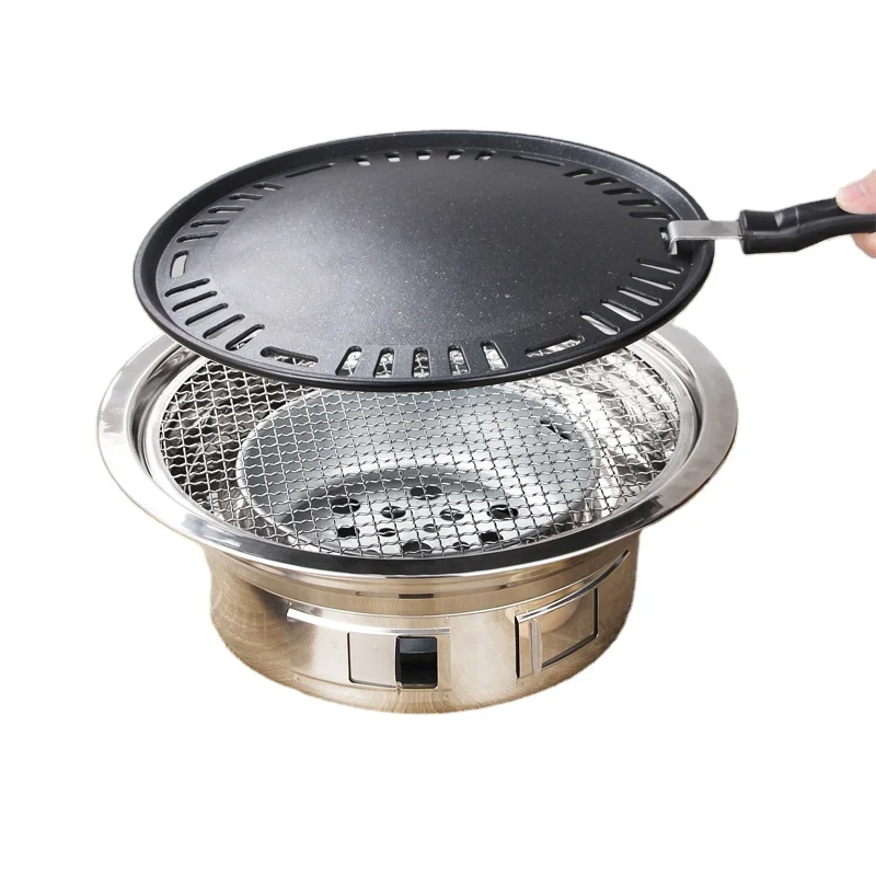 

Korean barbecue oven easily assembled round stainless steel bbq grill outdoor Amazon