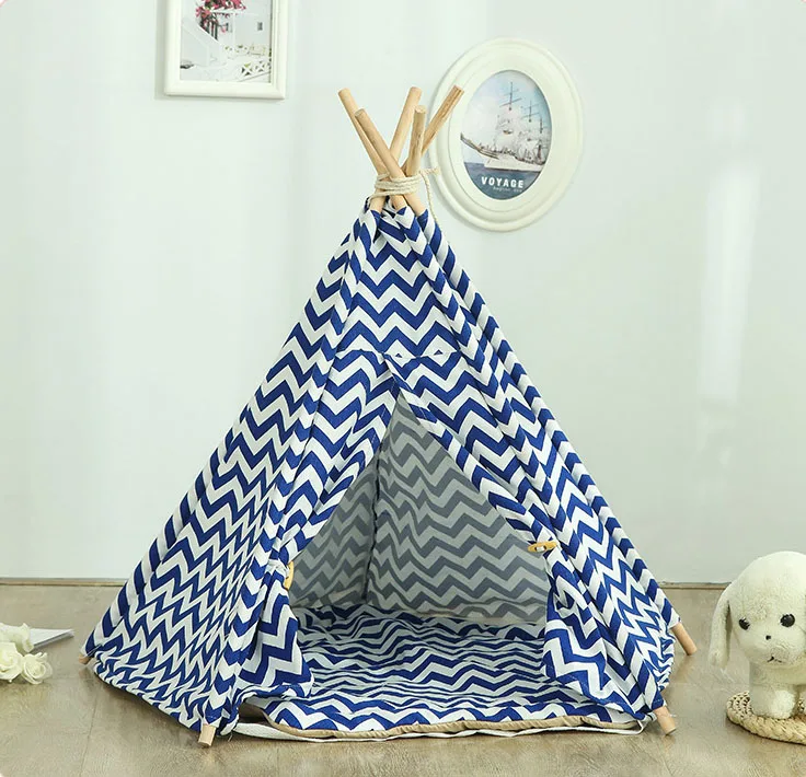 

Dog Bed Tent House Flax Wooden Dog Bed Colorful Waterproof Breathable All Season Dog Bed, Custom