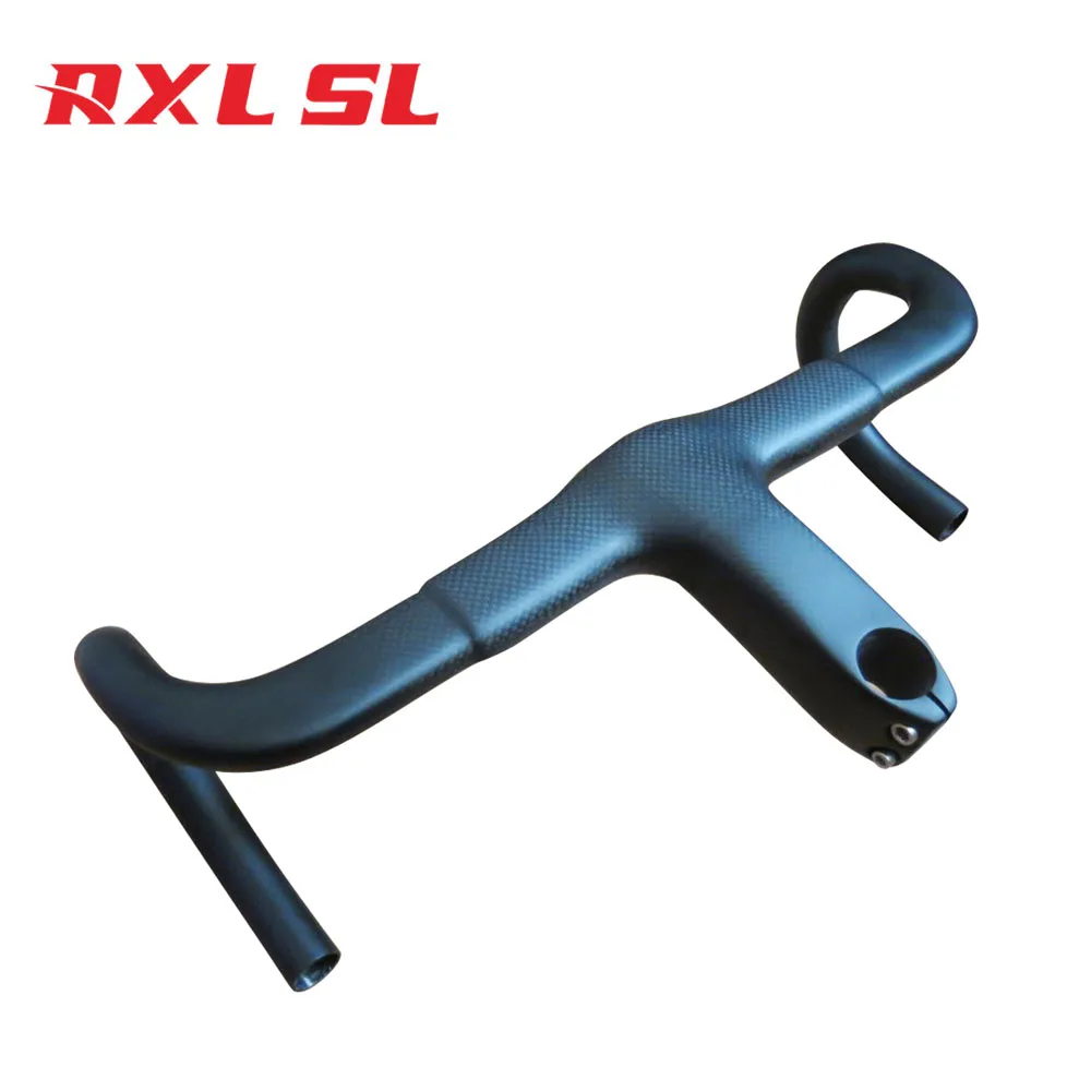 

OEM Bicycle Handlebar Integrated Carbon Handlebars Road Bike 3K Matte 28.6mm with Stem Carbon Fiber Gravel Handlebar