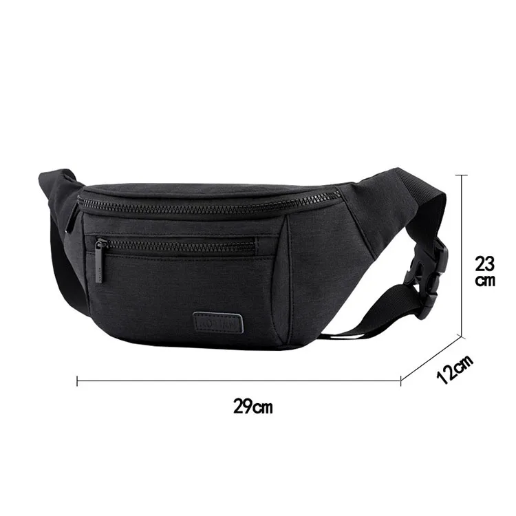 
Custom logo waterproof travel black fanny pack waist Bag 