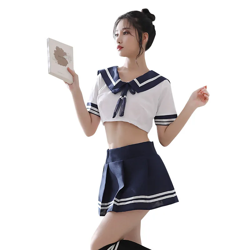 

Women School uniforms Mini Shirt High School Student JK suit Sailor tube top sexy lingerie cosplay costume