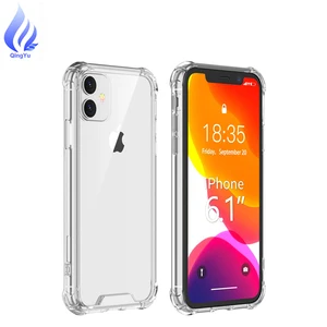 Ultra Thin HD Clear Anti-Scratch Shock Cover Hard PC Back + Soft TPU Frame Cases for iPhone 11 (6.1 inch) -Clear