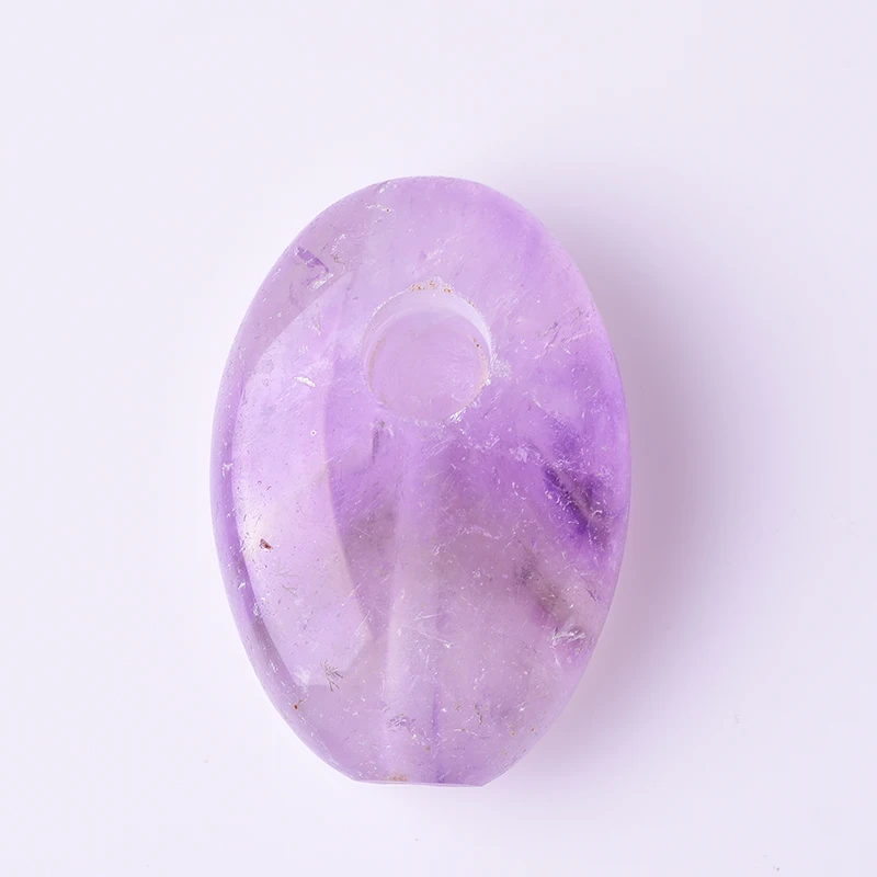 

wholesale polished natural amethyst palm Stone quartz crystal weed smoking pipes, Purple