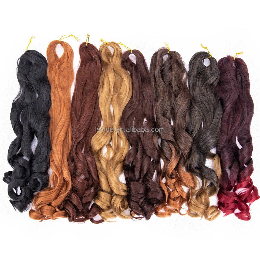

AliLeader Wholesale 150g French Curls Hair Extensions Freetress Spiral Curl Wavy Braiding Hair Loose Wave Crochet Braid Hair, #1b, #4, #27, #30, #33, #t27, #t30,#tbug.