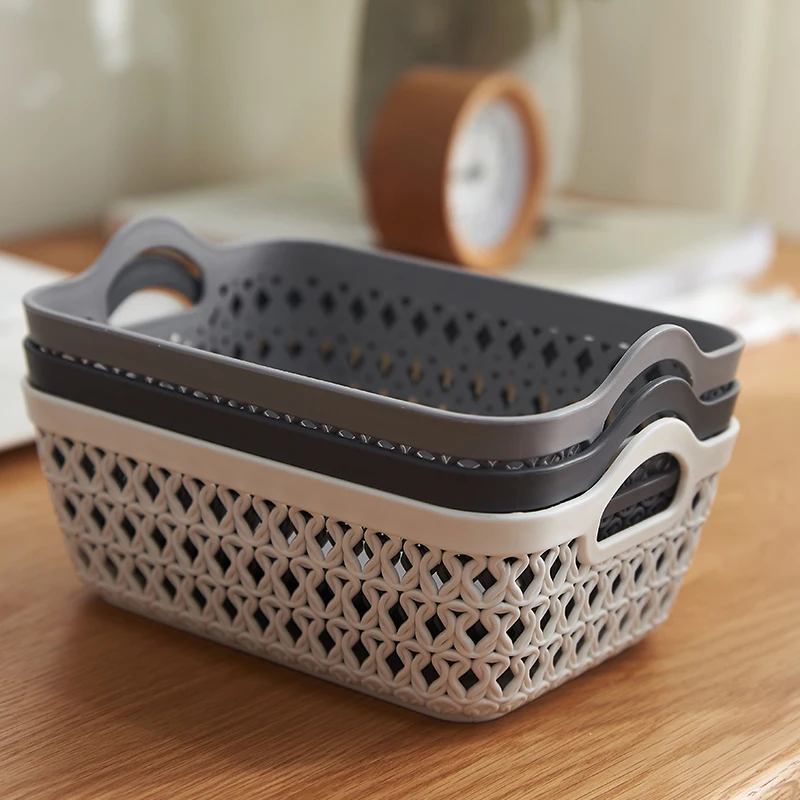 

Plastic storage sundry bath storage basket cesta de almacenamiento de alambre papaleria storage box organizer laundry, White,gray,dark gray