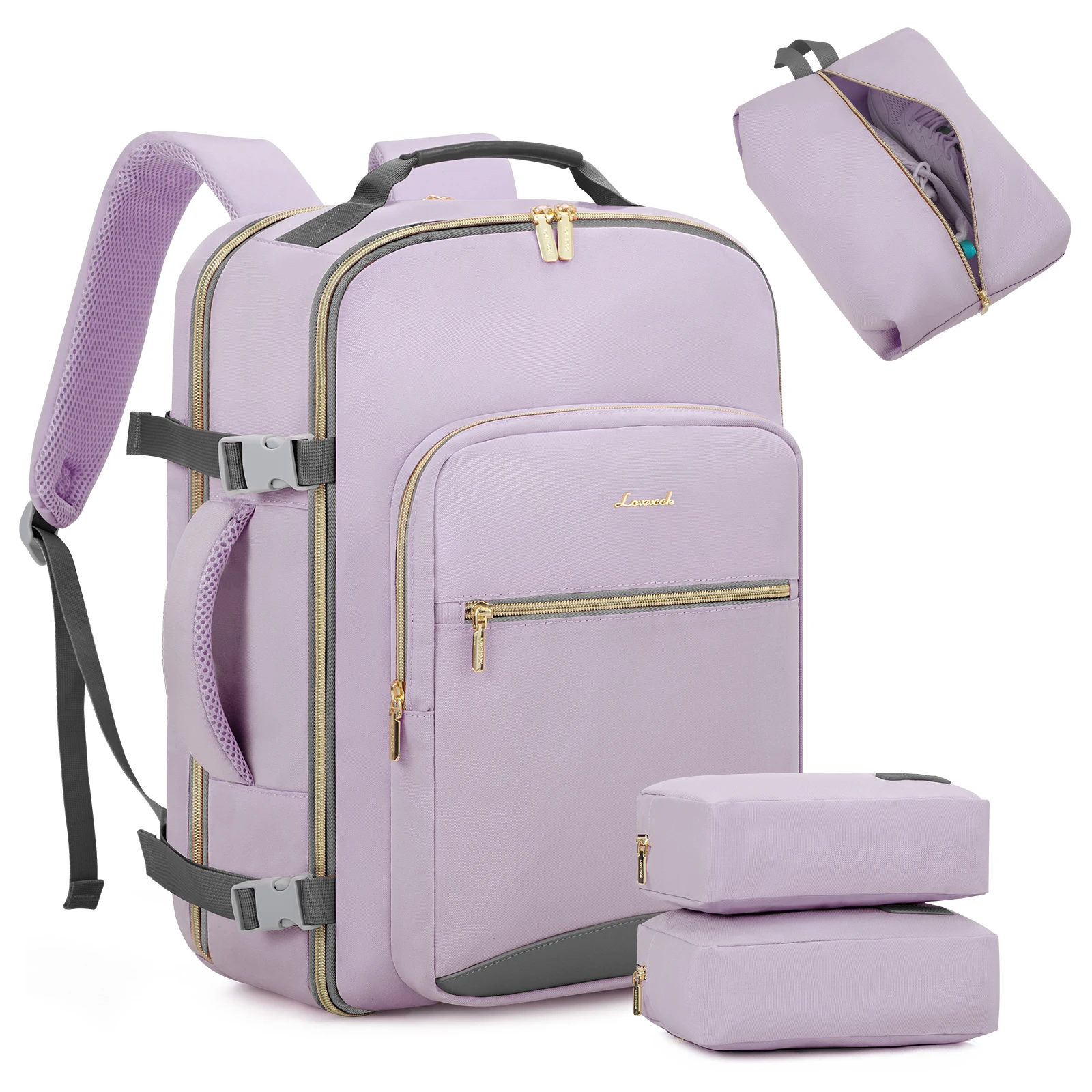 LOVEVOOK 2024 New Style Multifunctional 40L Travel Laptop Backpack Bags Large 4pc/set Fashion Business Outdoor Backpack  Unisex