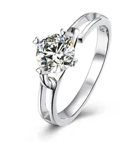 

925 Sterling Silver 1ct 6.5mm Moissanite StoneJewelry Moissanite Ring