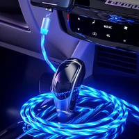 

Wholesale Magnetic Fast Charging Type C USB Cables Flowing Light Phone Cable USB Led Luminous USB C Charging Cables