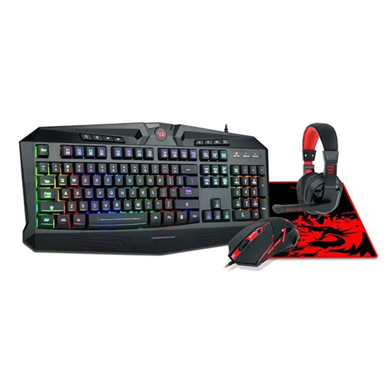 

Redragon S1101BA Large Mouse Pad, Mechanical Feel & RGB Backlit Keyboard,3200 DPI Mouse Gaming Keyboard and Mouse combo