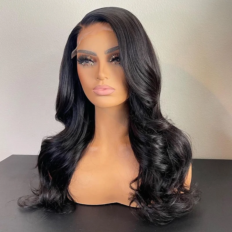 

Glueless Natural Wave Wig Wholesale Human Hair Vendors Natural Indian Long Hair Invisible Lace Wigs Human Hair Lace Front Custom