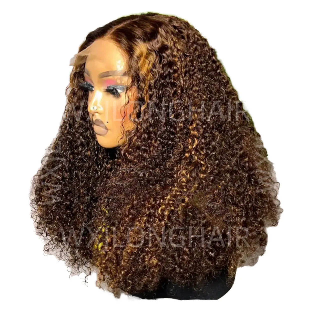 Wholesale High Density 250% 13X4 Lace Frontal Wigs Highlight Color 4/30 Piano Water Wave Double Drawn Vietnamese Hair Wig