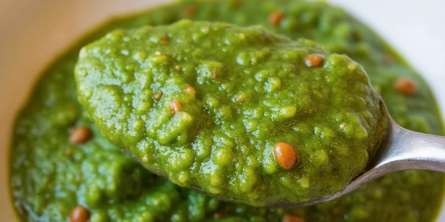 Making green sofrito in a blender