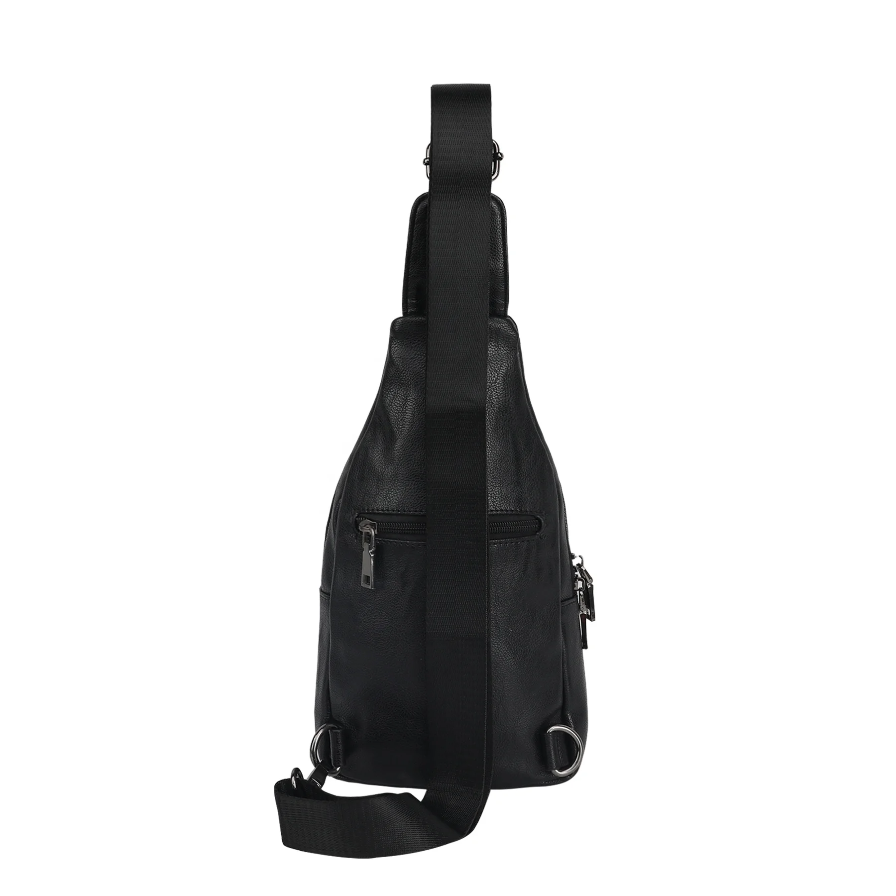 

2020 Hot Sale Adjustable Strap Outdoor Waterproof PU Leather Zipper Sling Bag